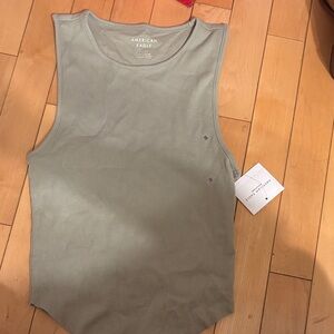 American Eagle Outfitters Women's Light Gray Tank Top
